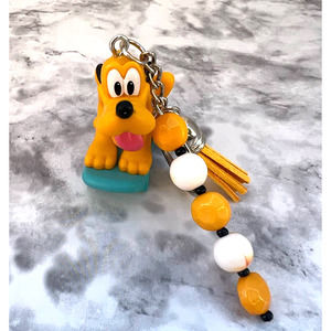 Disney Jr. Pluto on a Skateboard Figurine Keychain New